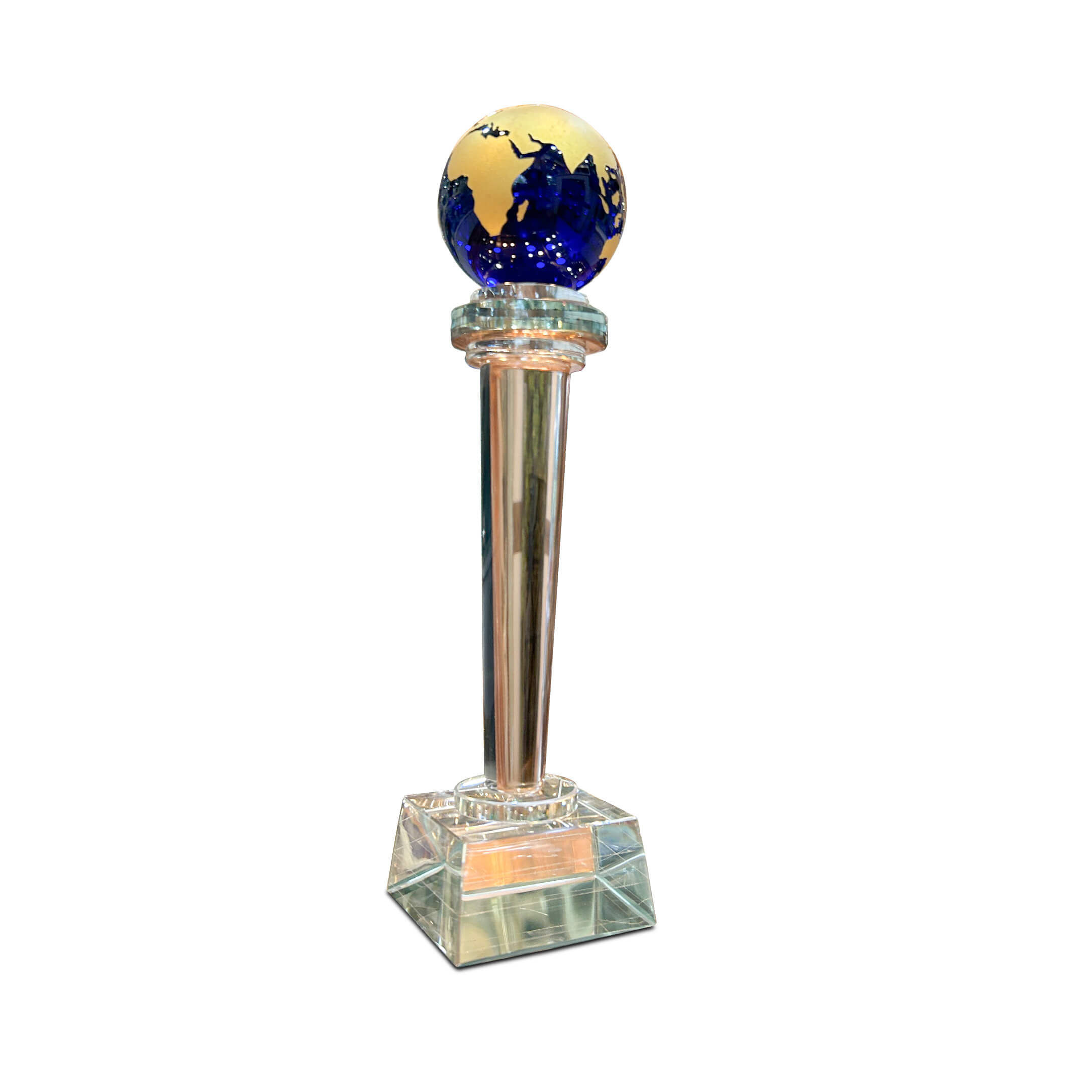 Crystal Globe Pillar Trophy