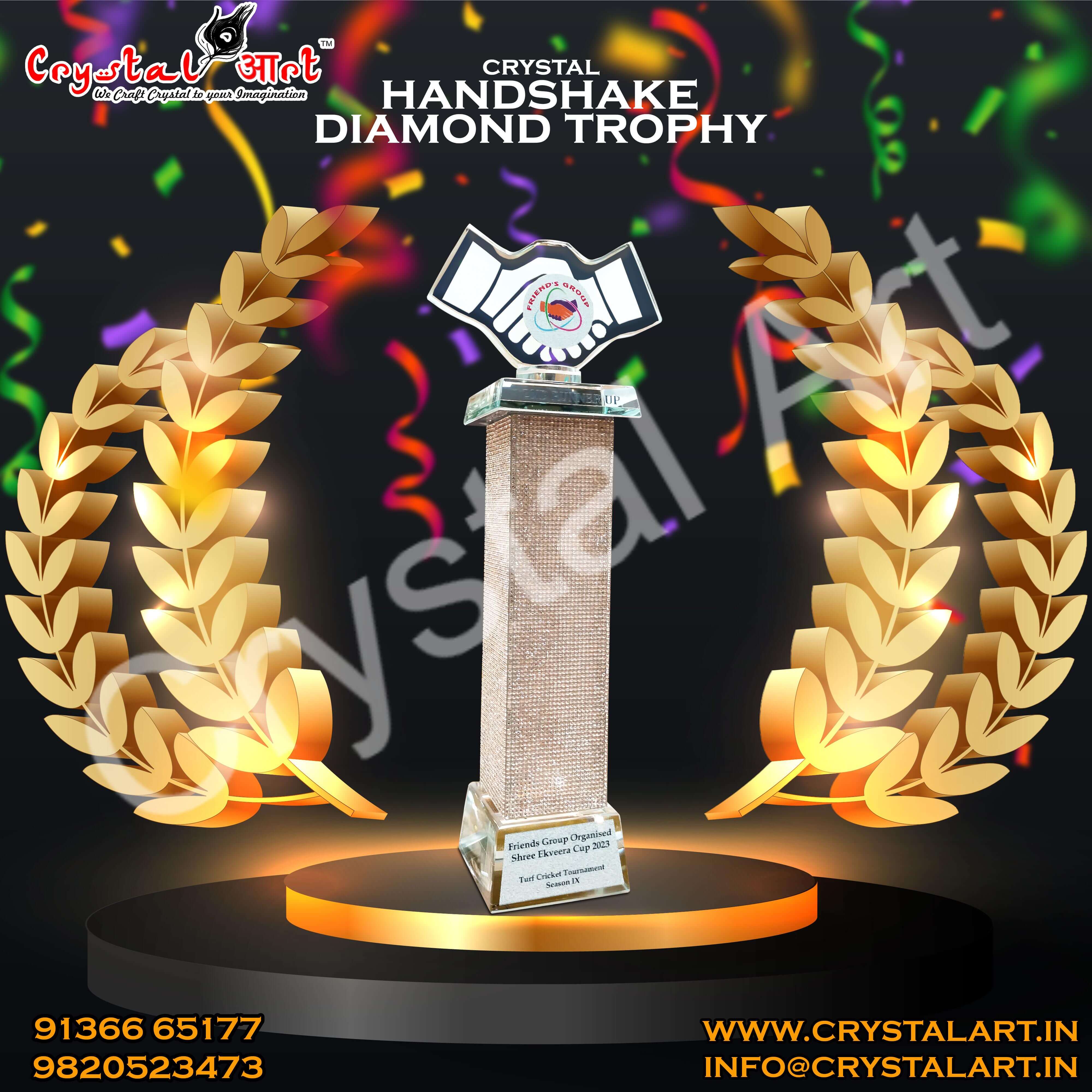 Exquisite Handshake Trophy Rosegold
