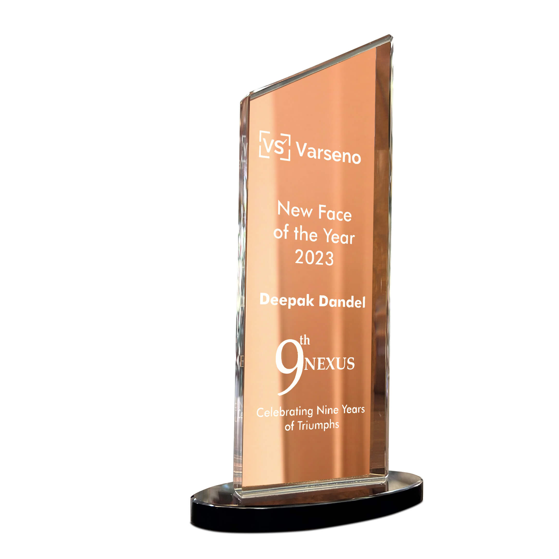 Rosegold Crystal Performance Award