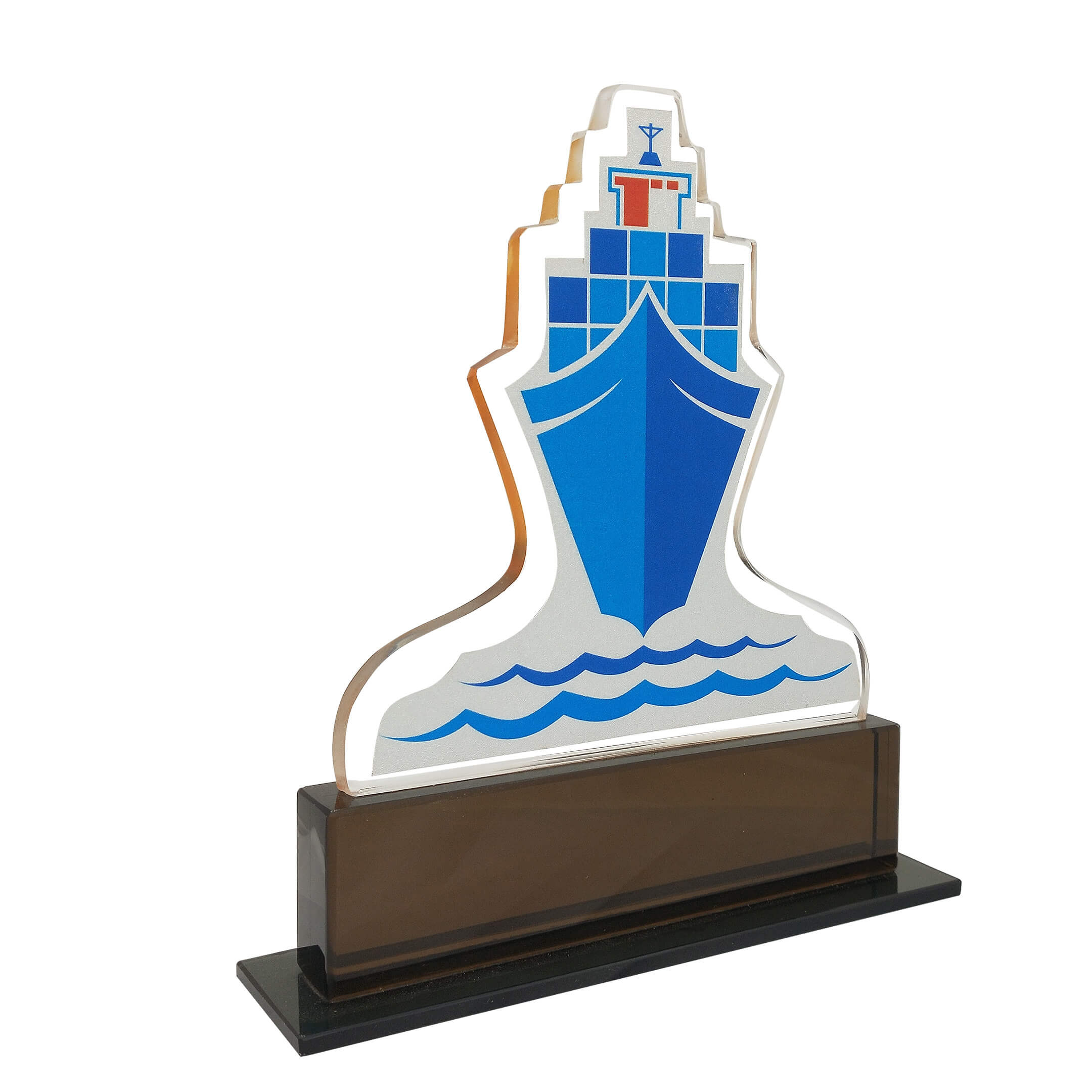 Crystal Cargo Ship Maritime Award Trophy
