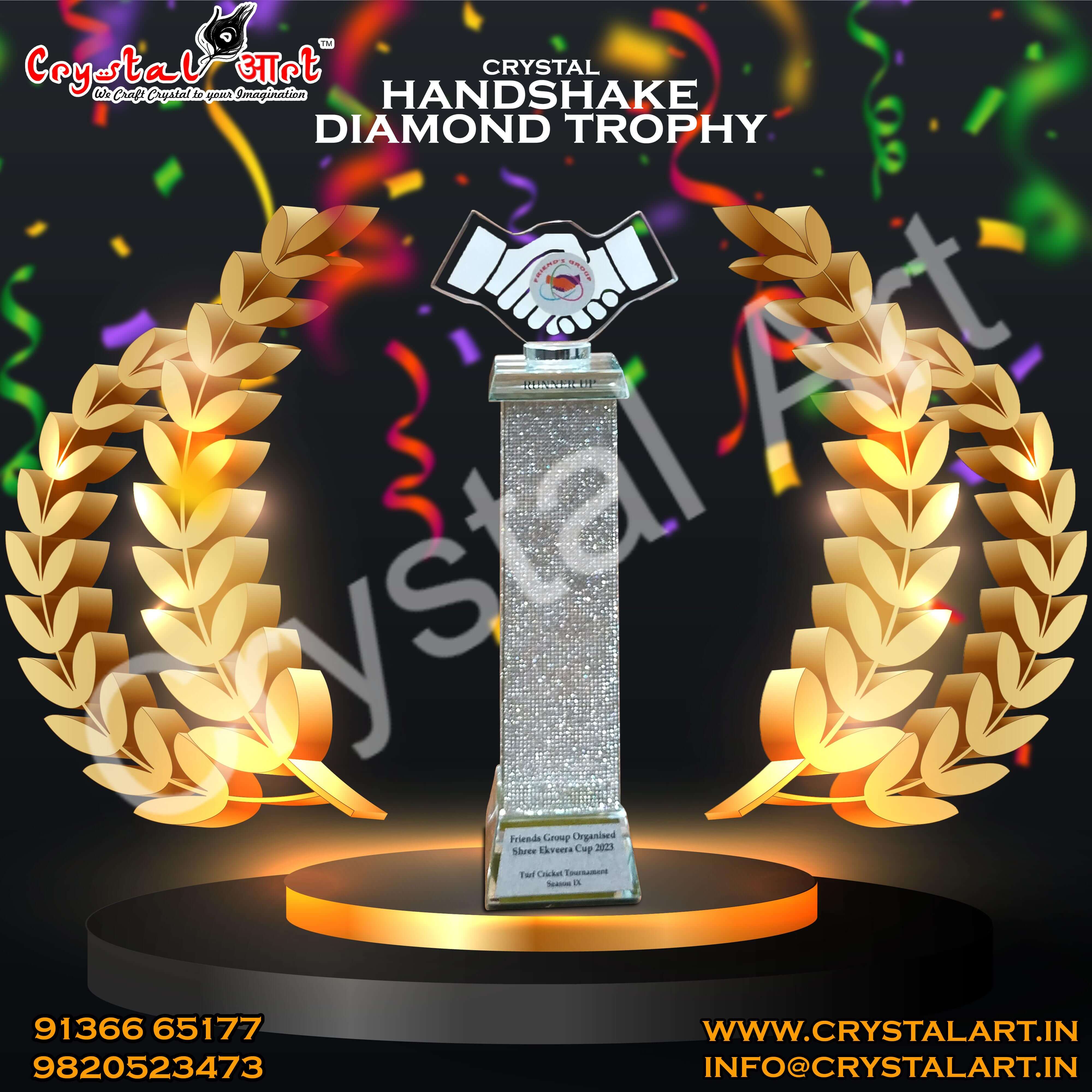 Exquisite Handshake Trophy Silver