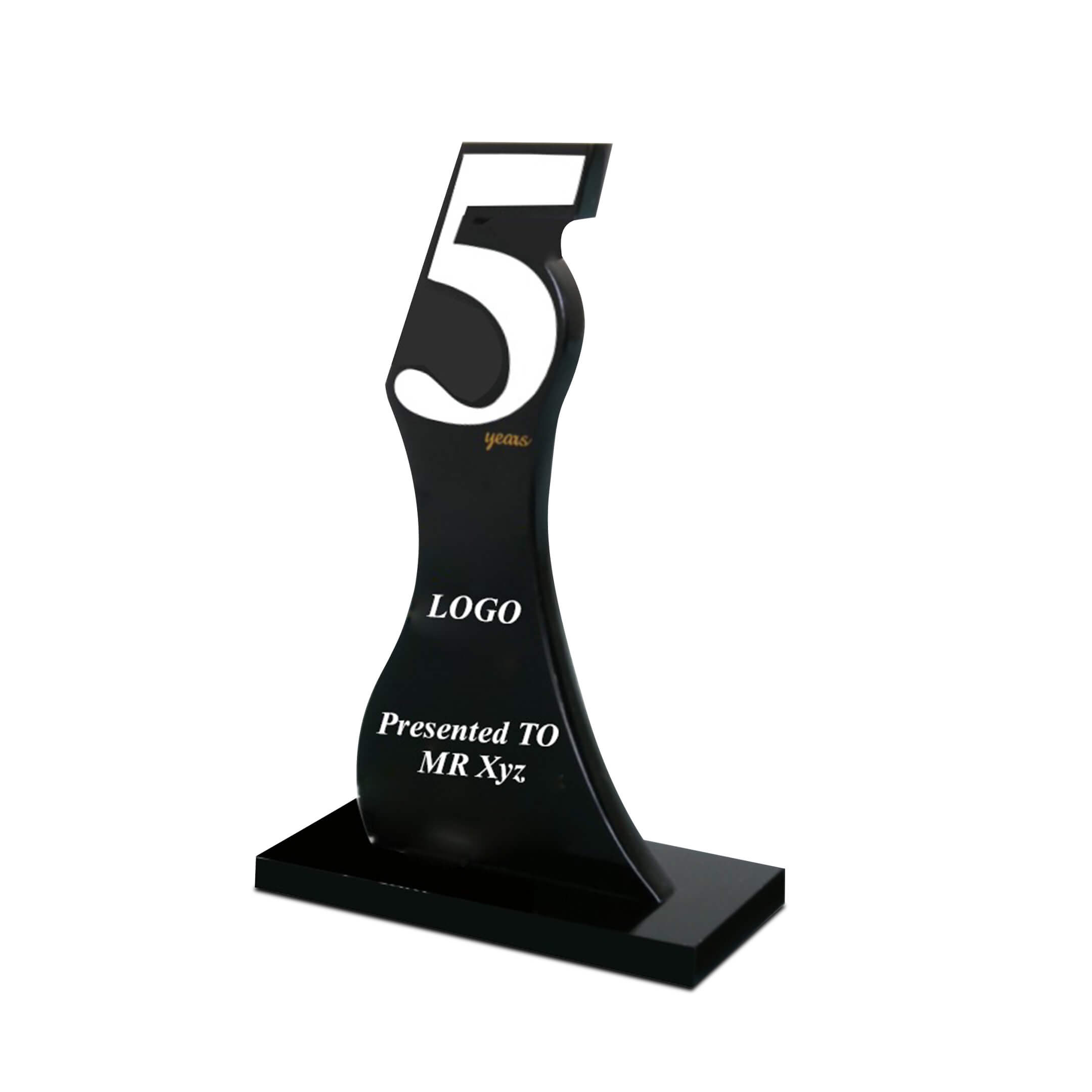 Premium Crystal 5 Years Service Award Trophy